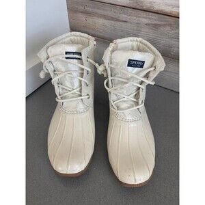 Sperry Saltwater Duck Boot Creamy Beige Women’s Size 4M
